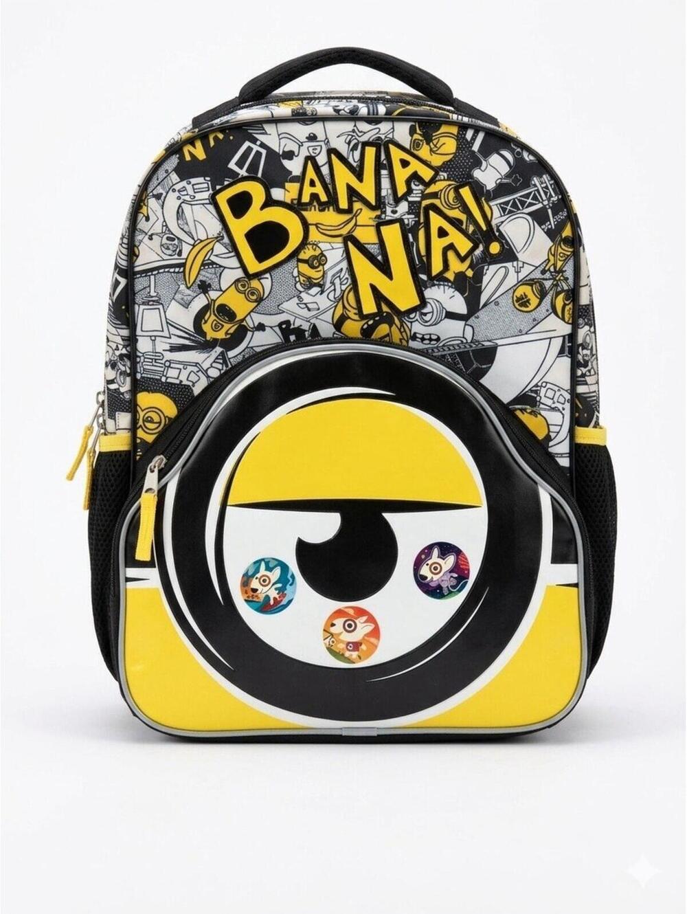 Despicable Me Minions Backpack The Rise Of Gru Black Yellow 16" Banana! SKU:O